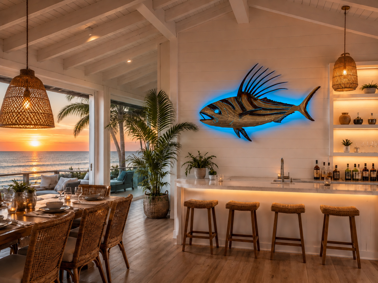 Stainless steel Rooster fish mount
