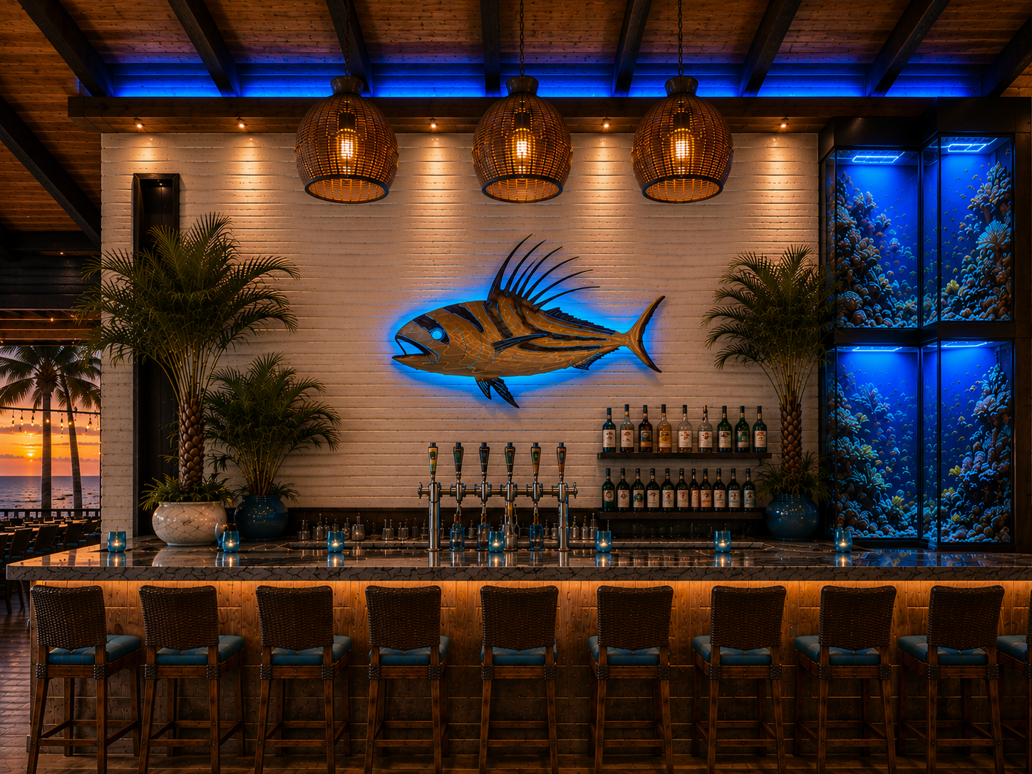 Stainless steel Rooster fish mount